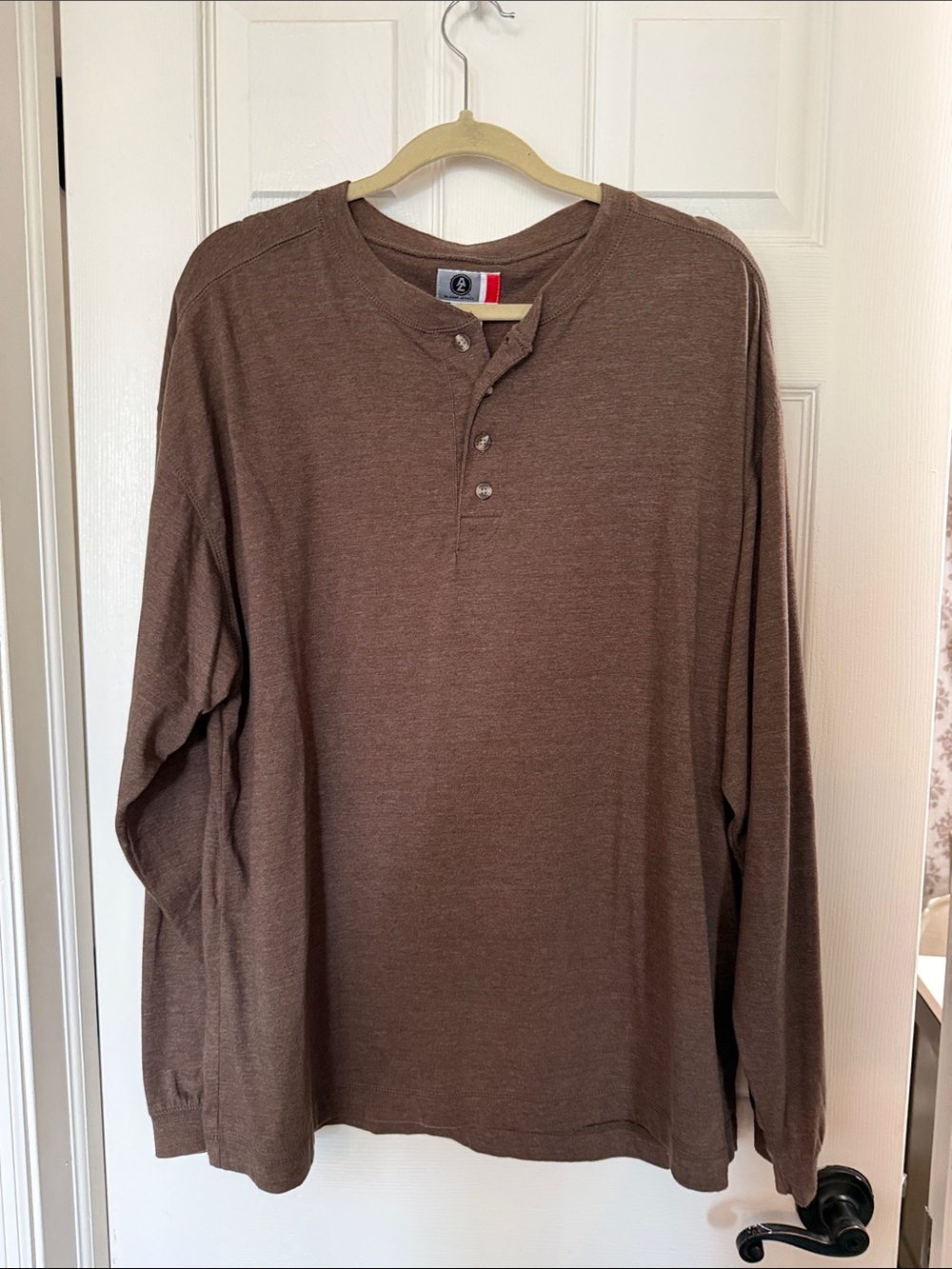 Arizona Jean Company Men's Long-Sleeve Henley in Brown